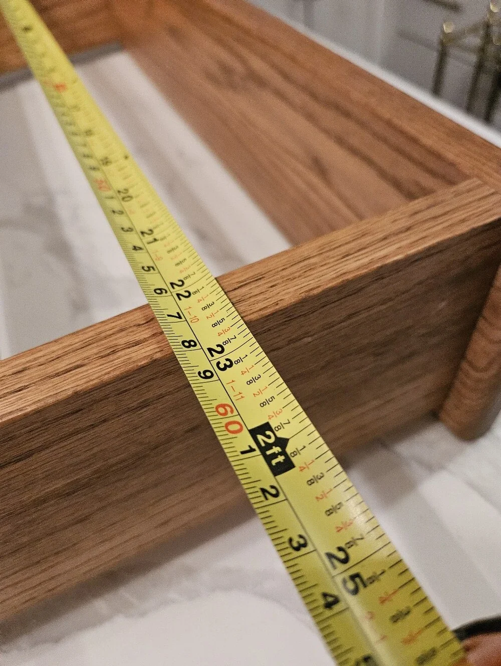 Solid Oak Two-Tier Shelf Rack in Natural Wood